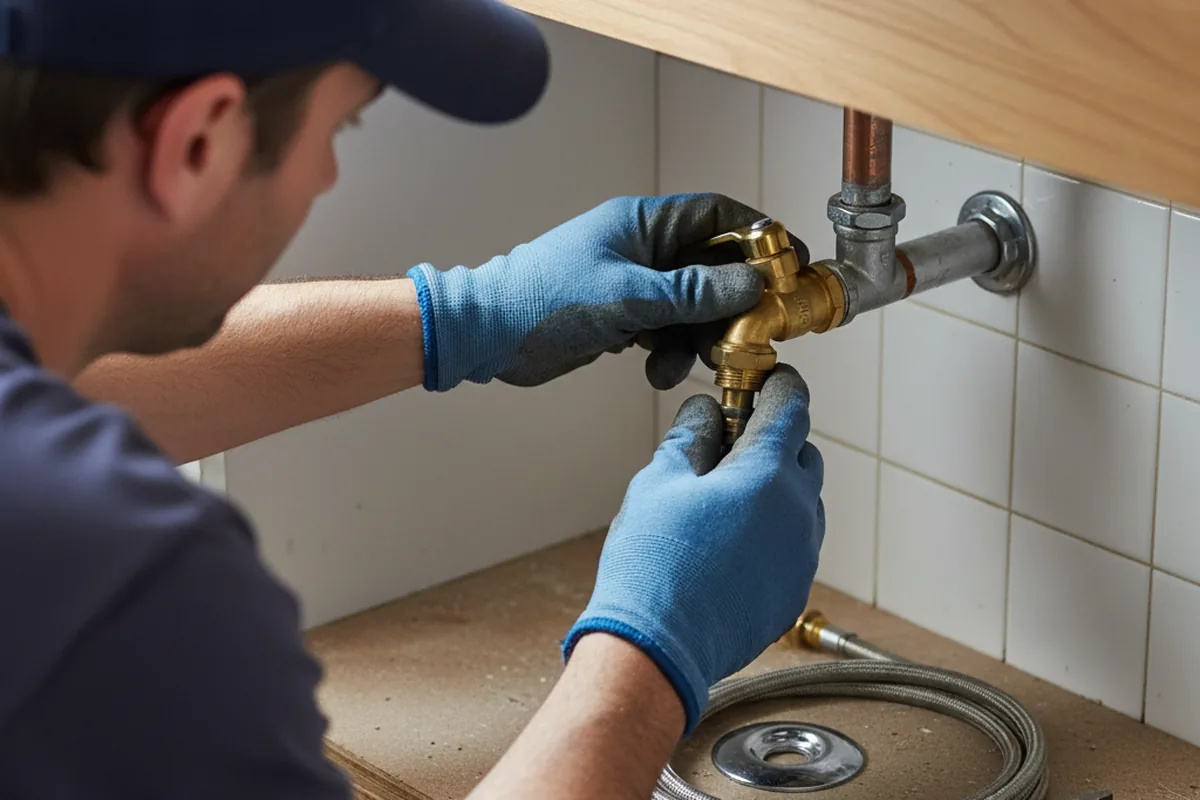 Shutoff valve and fitting work during Emergency Plumbing in Kirkville